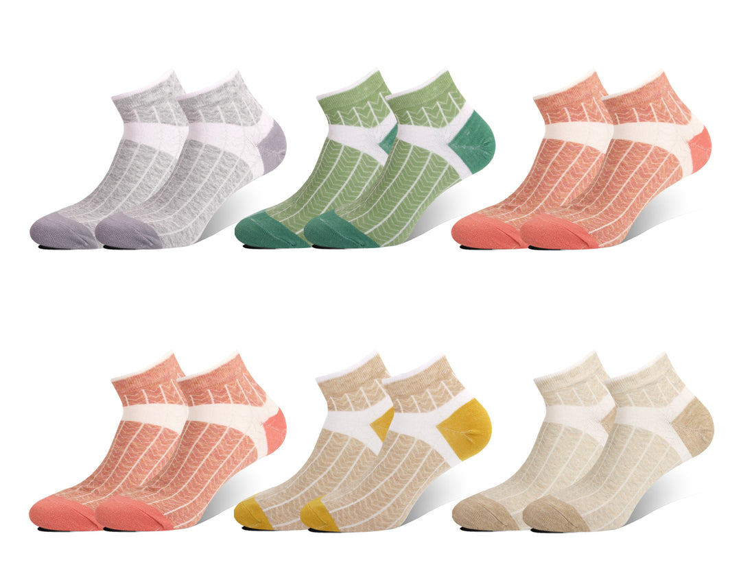Women's Athletic Cushioned Ankle Fit with Arch Support Socks 4XW2689 6 pairs