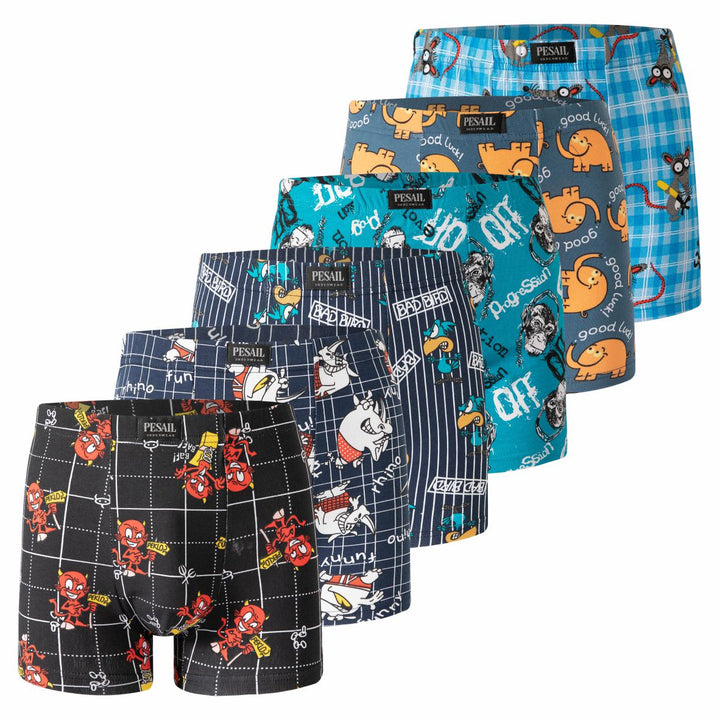 Men's funny boxer shorts cotton printed mens underwear G55310 4 pieces per pack