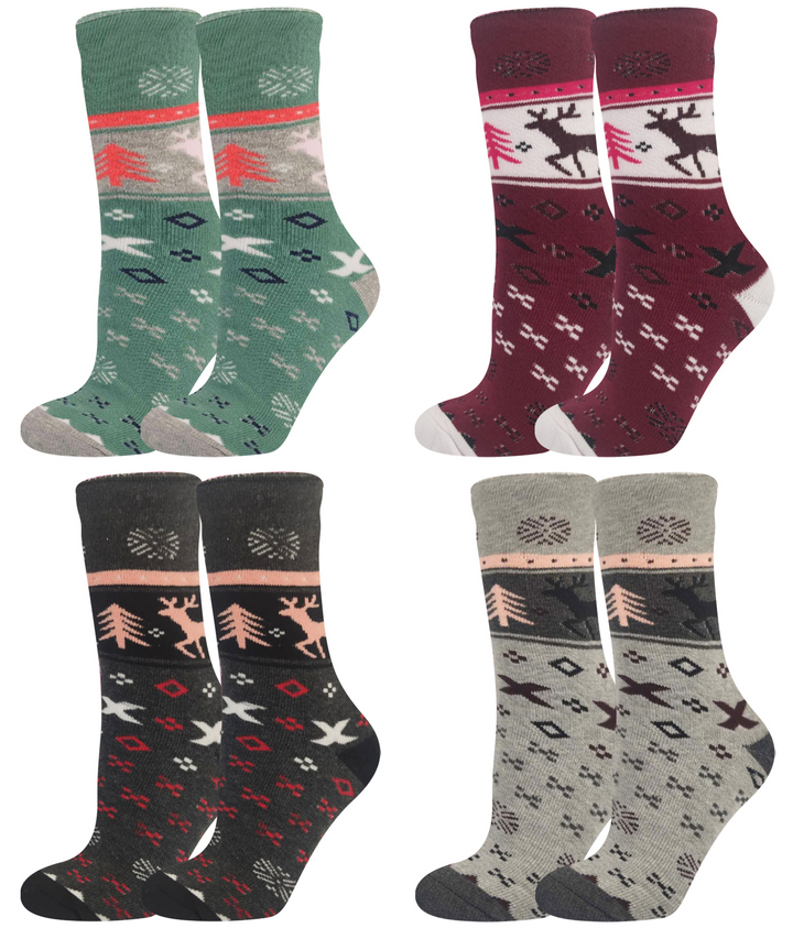Women's Christmas thermal socks JW6041 - 4 pairs