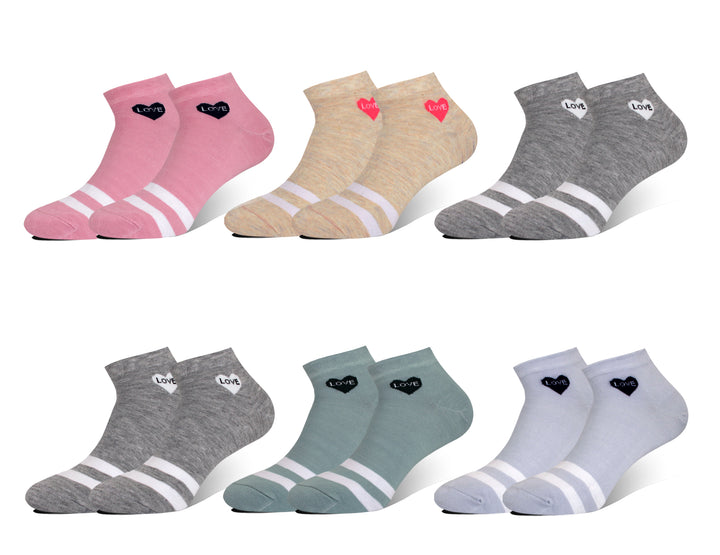 Women's ankle breathable cotton socks IW5621 6 pairs