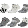Women's funny light ankle socks CW411 6 pairs