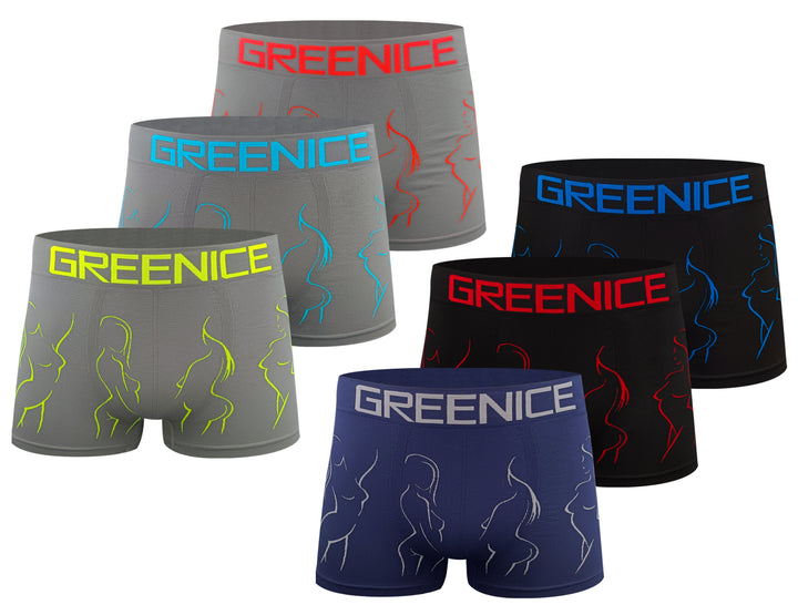 Men's seamless breathable daily boxers GREE-4935 4 pieces in a pack