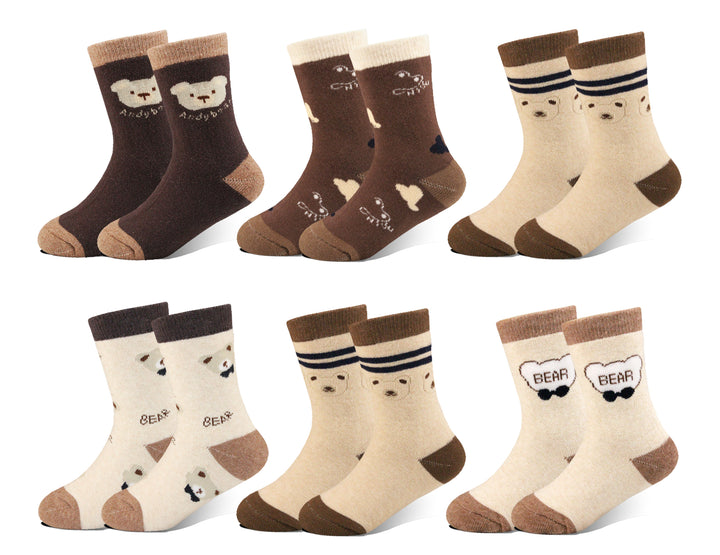 Children's thermal cotton comfortable daily socks QM507 6 pairs