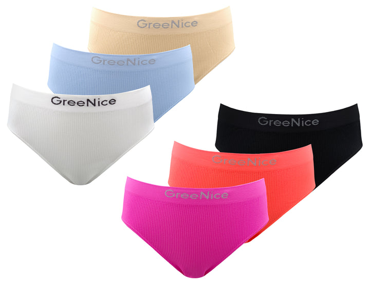 Seamless solid-colored panties GREE-6766 - 3 pcs in a pack