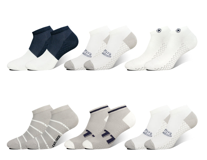 Men's ankle cotton breathable light elastic socks HCM6330 6 pairs