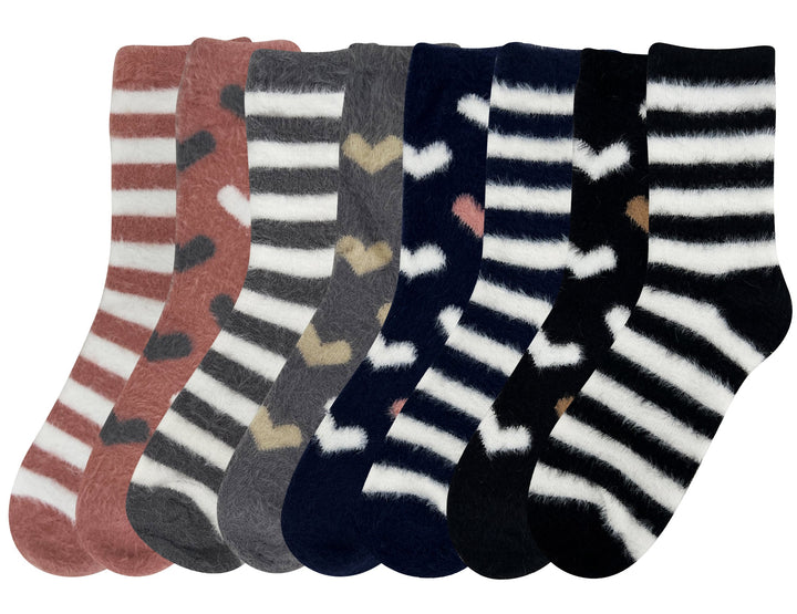 Women's furry thermal socks H5806 4 pairs