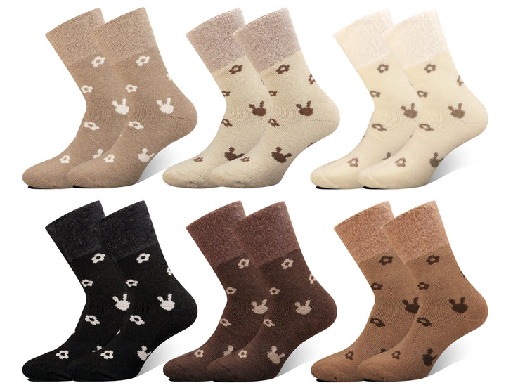 Women's breathable terry winter elastic thermal socks ALPACA LY1013 4 pairs