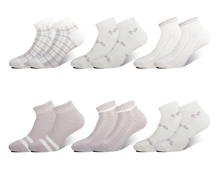 Women's bamboo ankle daily soft smooth socks MX4105 6 pairs