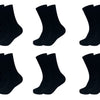 Women's black crew socks NY01C 6 pairs