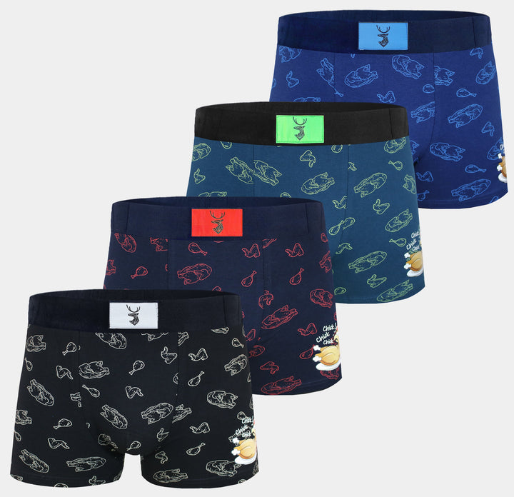 Men's cotton boxers CHICKEN G5118A - 4 pcs in a pack