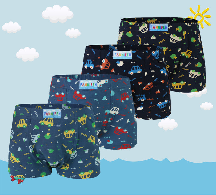 Boys' sport daily colorful boxer shorts Car PE-XQ5154 4 pieces per pack