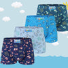 Boys' classic soft flexible everyday boxer shorts with smiley face XQ5148 4 pieces per pack