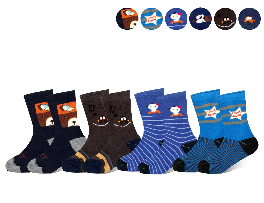 Children's cotton comfortable breathable cool everyday thermal socks QM506 6 pairs