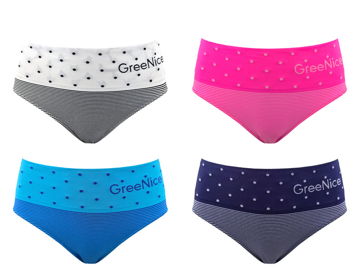 Seamless high-waisted elastic waistband comfortable sport panties GREE-3850 - 3 pieces per pack