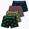 GREENICE Men's Leaf-Pattern Seamless Boxer Briefs 4813 - 4 pcs in a pack