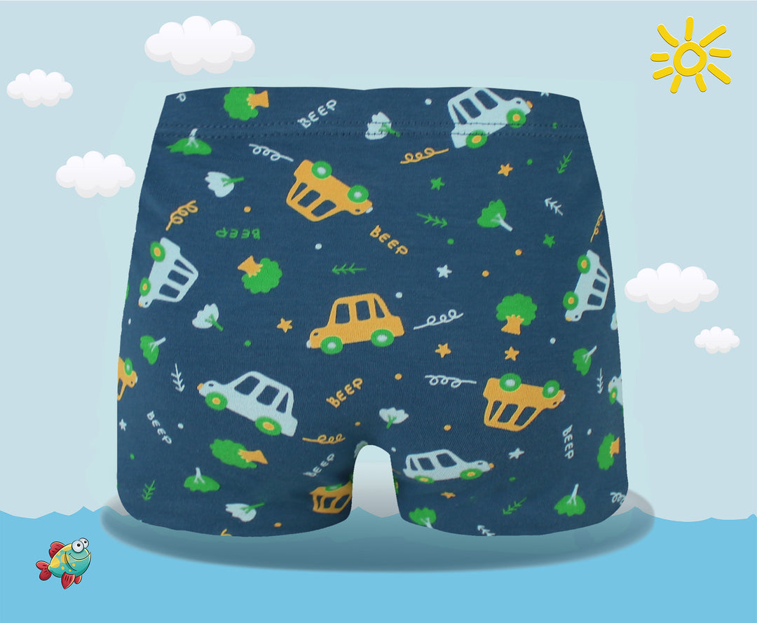 Boys' sport daily colorful boxer shorts Car PE-XQ5154 4 pieces per pack