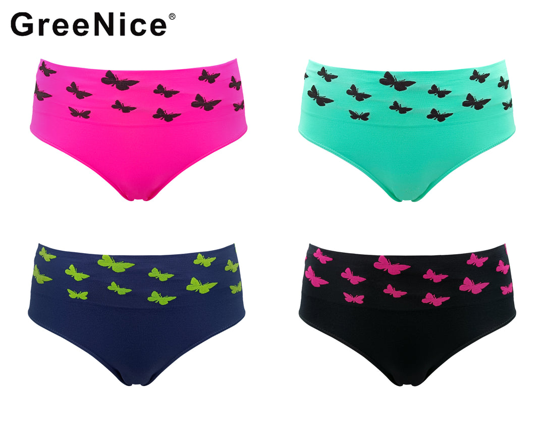 Women's seamless panties BUTTERFLY breathable hipster brief GREE-6751 - 3 pieces per pack