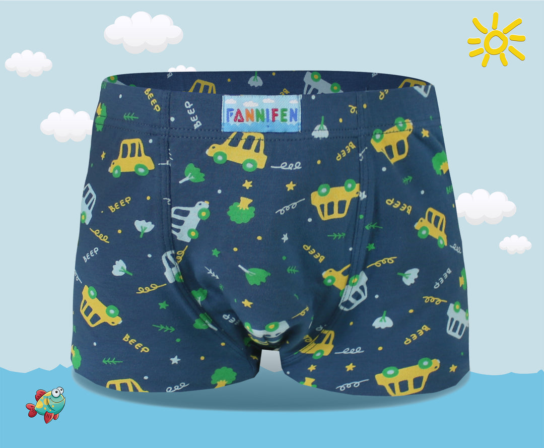 Boys' sport daily colorful boxer shorts Car PE-XQ5154 4 pieces per pack