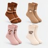 Women’s Soft & Cozy Cute Cat Pattern Crew Socks LY1014 - 4 pairs