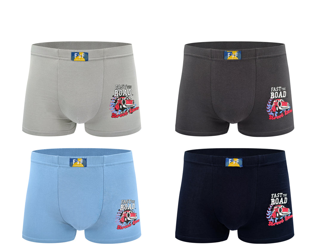 Teen cotton boxers CAR ZQ5001 4pcs in a pack