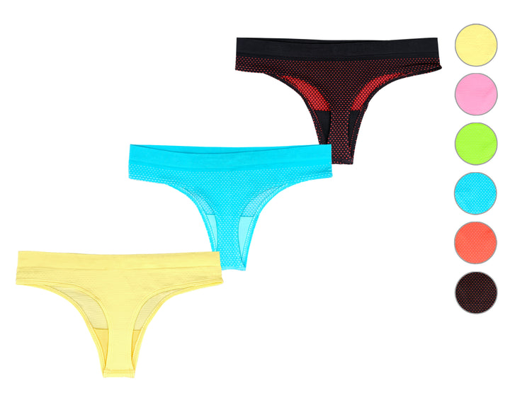 Seamless single-color thongs GREE-6780 - 3 pieces per pack