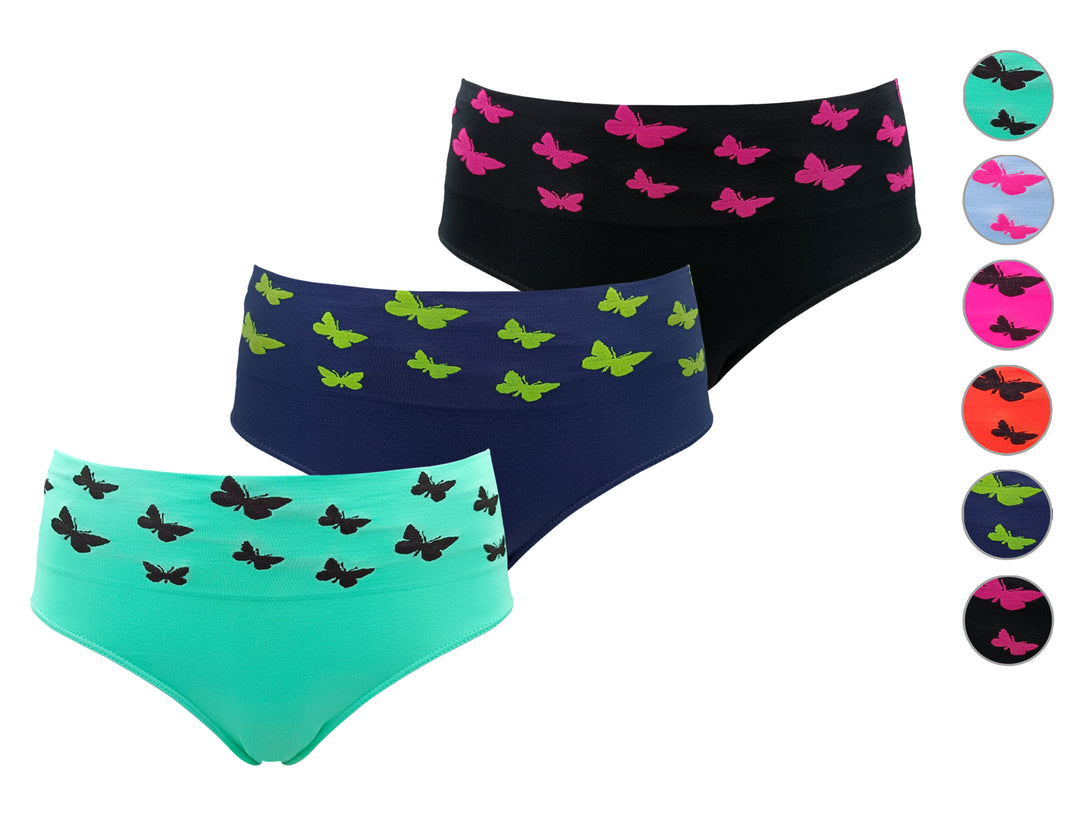 Women's seamless panties BUTTERFLY breathable hipster brief GREE-6751 - 3 pieces per pack