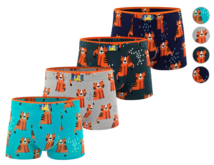 Teen cotton classic flexible breathable boxers TIGER ZQ5002 4pcs in a pack