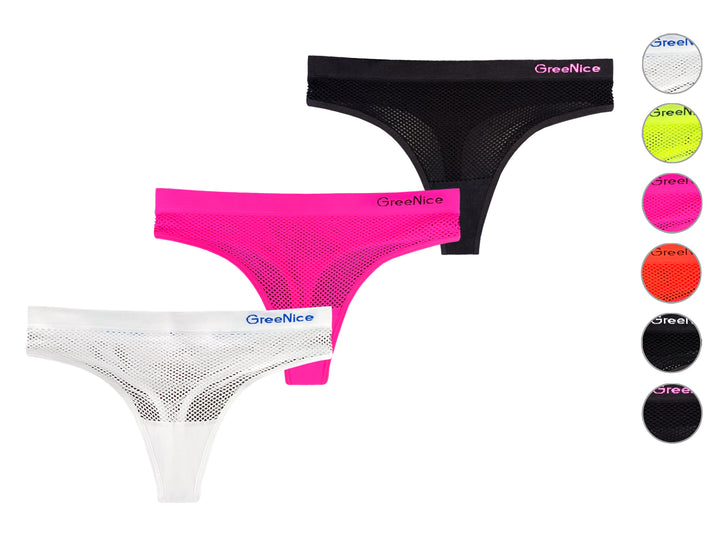 Women's seamless thongs GREE-6563 - 3 pieces per pack