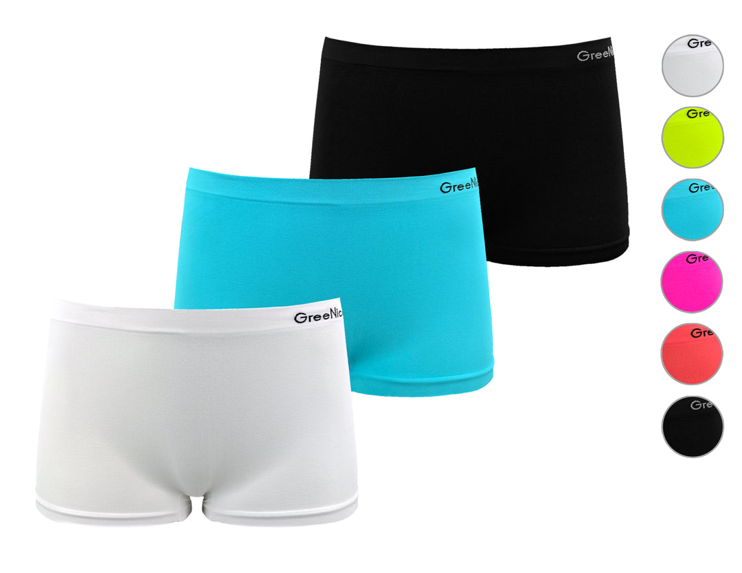 Women's Seamless Elegant French Comfortable Elastic Stretchable Everyday Boxers GREE-6832 - 3 pieces in a pack