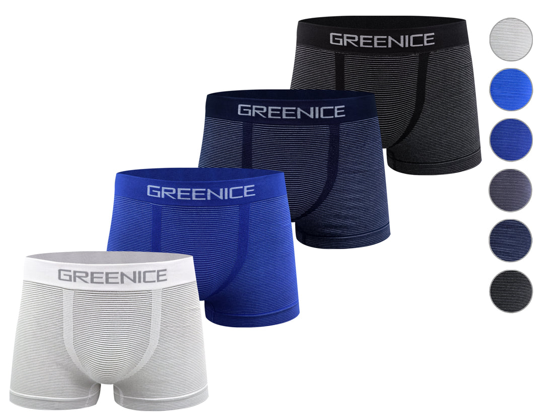 Men's seamless stretchable cotton flexible soft breathable everyday boxers GREE-7648 - 4 pieces in a pack