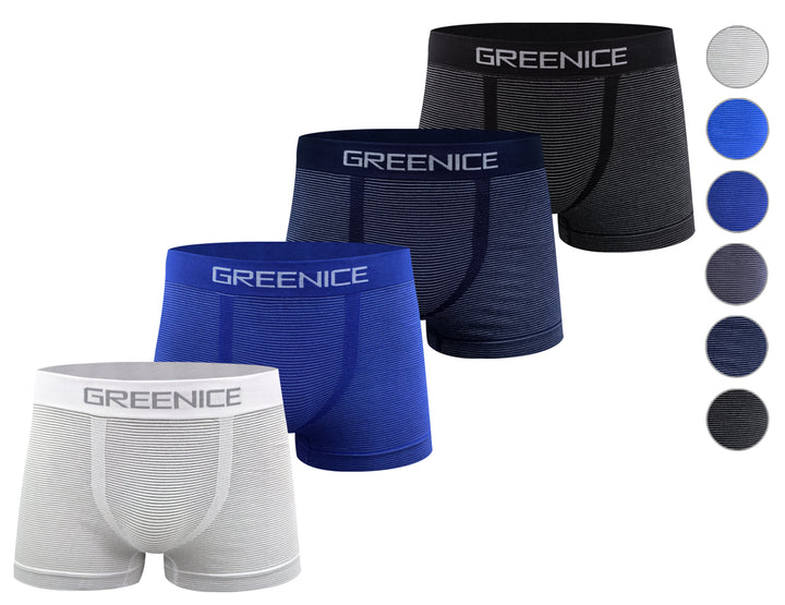 Men's seamless stretchable cotton flexible soft breathable everyday boxers GREE-7648 - 4 pieces in a pack