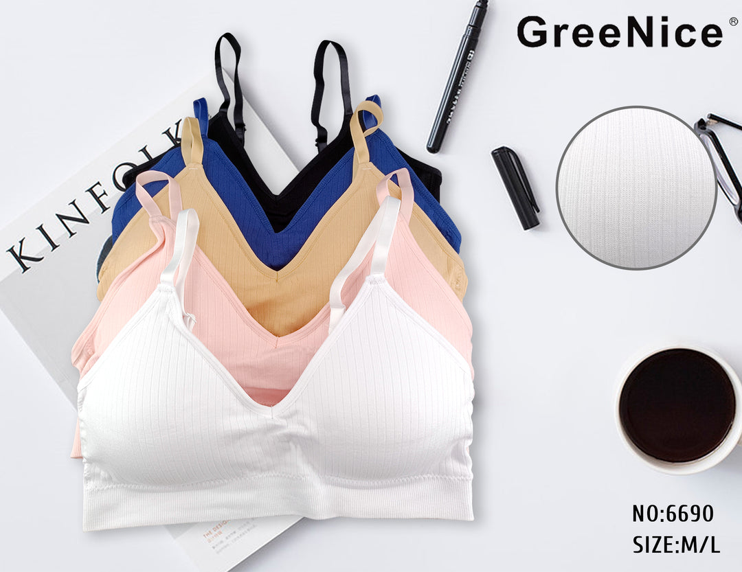 Comfortable Seamless Full Coverage Non-Padded Bra without Underwire GREE-6690 - 2 pcs