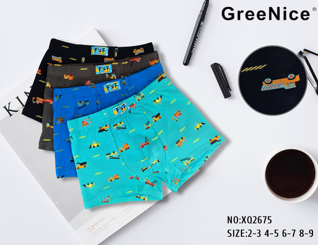 Boys' boxer shorts Cars XQ2675 4 pieces per pack