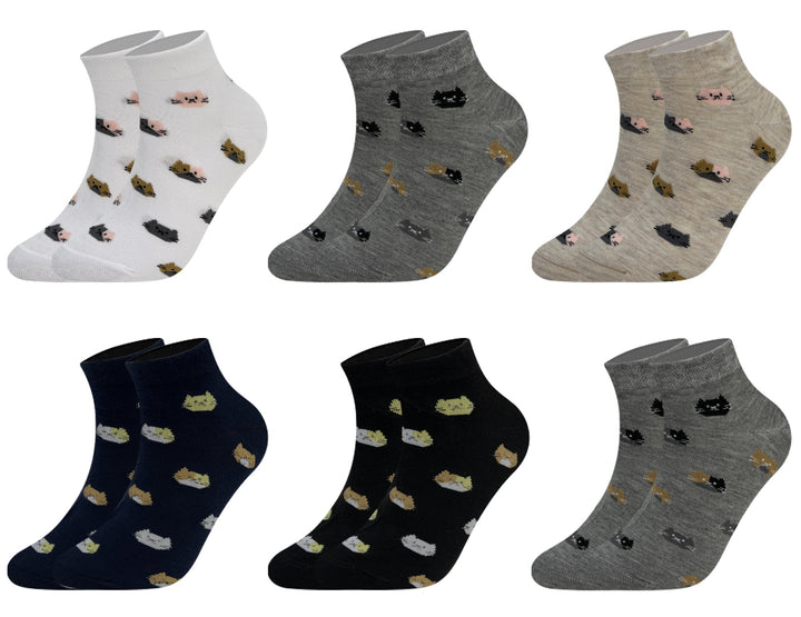 Women's ankle socks CATS XW2659 6 pairs