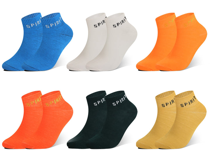 Women's solid-colored ankle socks ZMM-32606 6 pairs