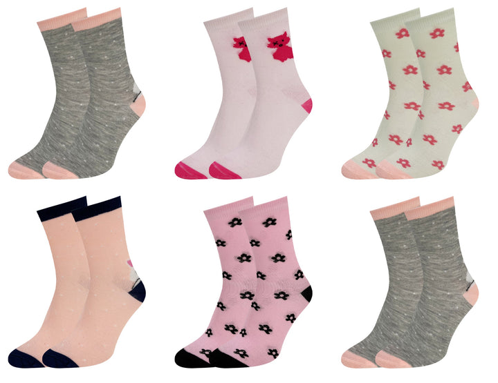 Girls' socks QW3049 - 6 pairs