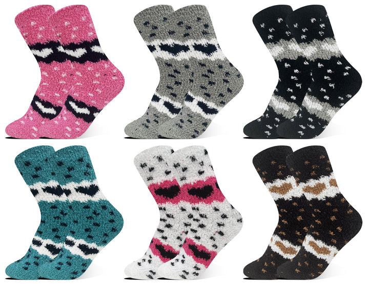 Women's furry thermal socks HEARTS ZWD2304 6 pairs