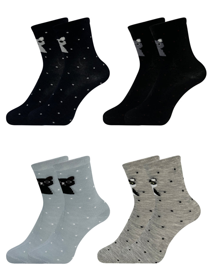 Girls' cheerful socks QW3054 - 6 pairs