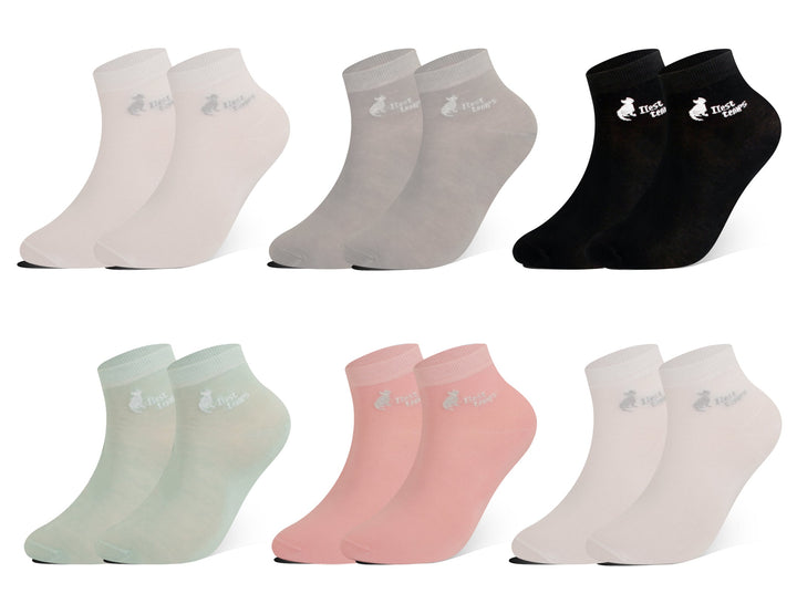 Women's ankle socks with animal design ECC-2104C - 6 pairs
