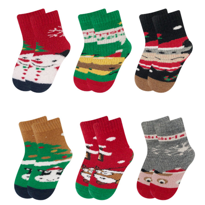 Mystery Box: Children's Christmas thermal socks QH01 6 pairs
