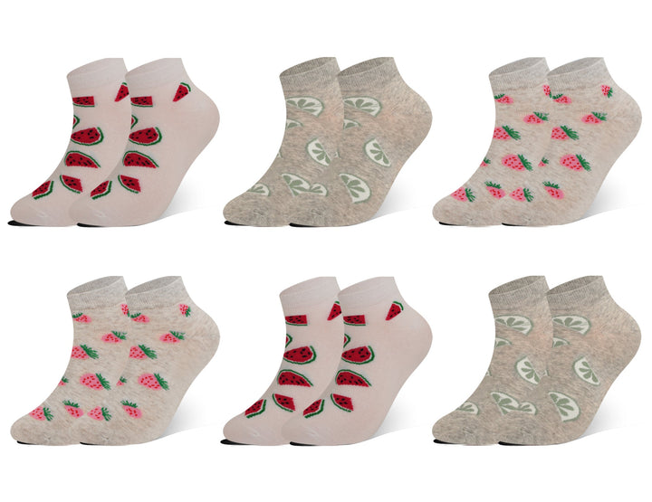 Women's ankle socks FRUITS ET35026 - 6 pairs