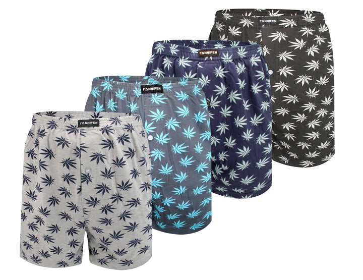 Men's shorts with leaf design HF024 - 4 pcs in a pack