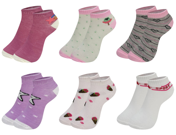 Girls' cheerful socks QW2018 6 pairs