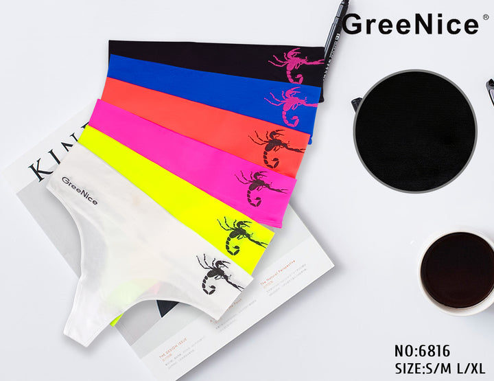 Seamless thongs GREE-6816 - 3 pieces per pack