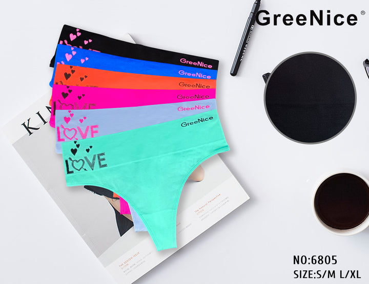 Seamless thongs GREE-6805 - 3 pieces per pack
