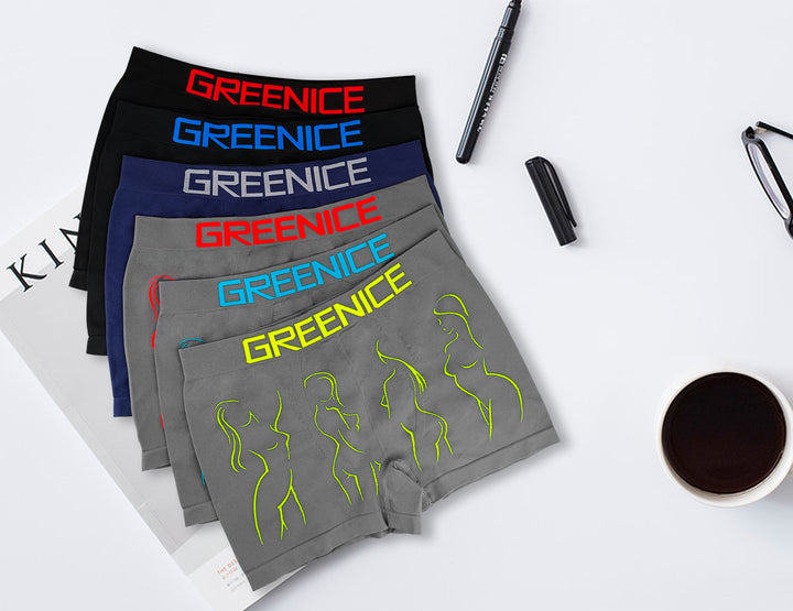 Men's seamless breathable daily boxers GREE-4935 4 pieces in a pack