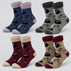 Women’s Thermal Cat Socks with Fold-Over Cuffs YZ30-4 Pairs