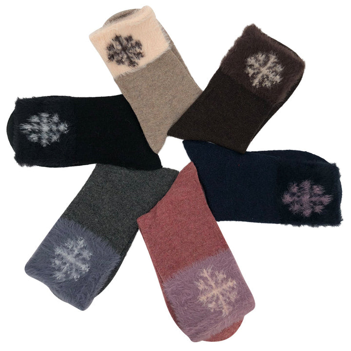 Women's wool thermal socks Snowflake LY209 4 pairs
