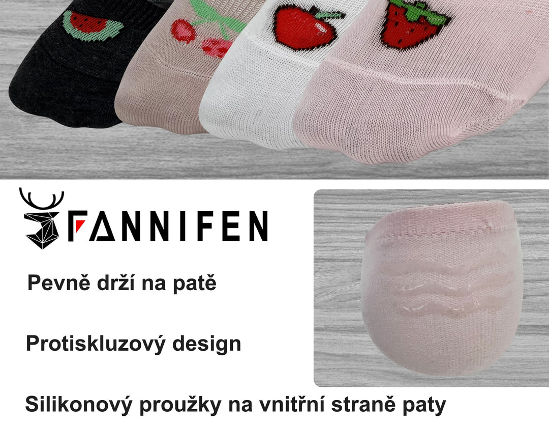 Women's invisible socks FRUITS ZU03 5 pairs