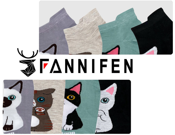 Women's health socks with cat design XW2661 - 6 pairs